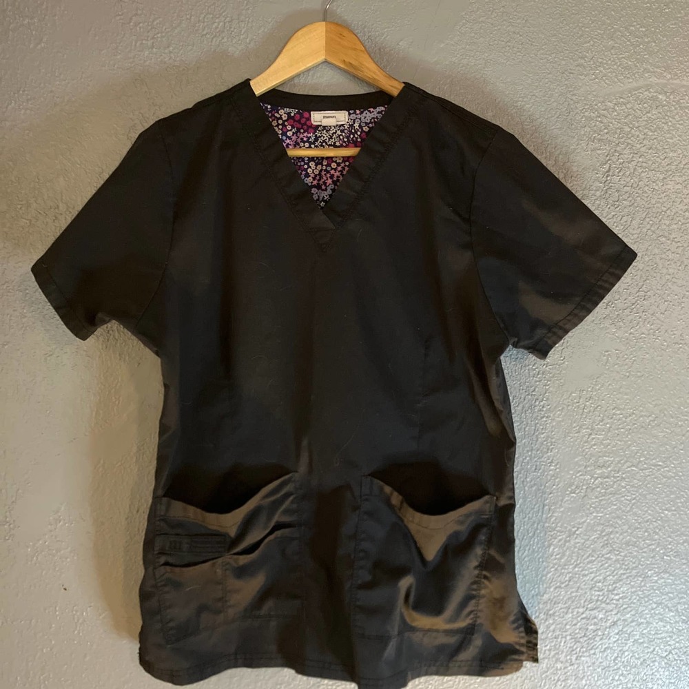 MAEVN women’s scrubs top black size L